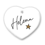 Personalised Christmas Star Heart Decoration