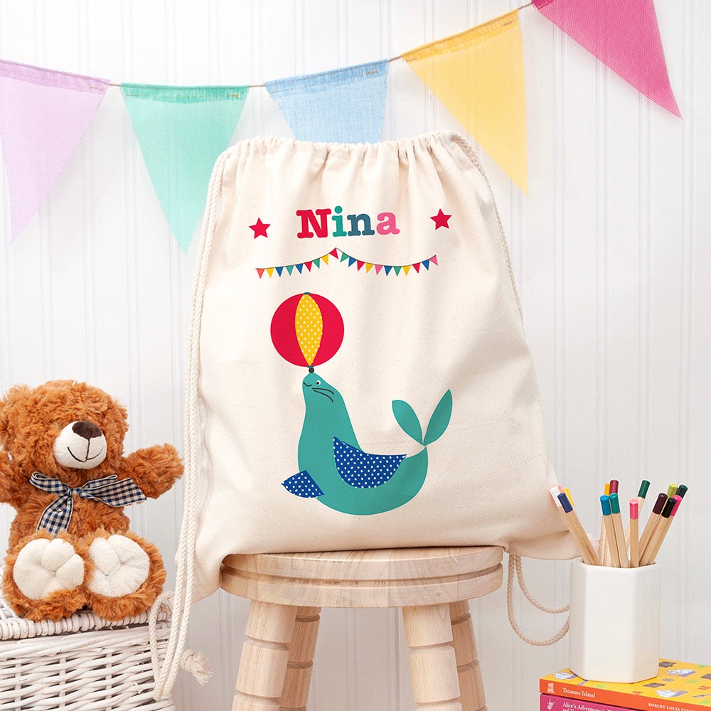 Personalised Circus Cotton Nursery Bag