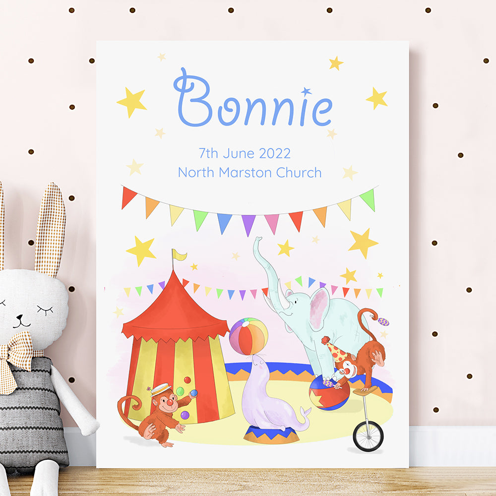 Personalised Circus Fun Framed Print