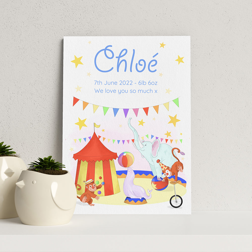 Personalised Circus Fun Framed Print