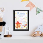 Personalised Circus Fun Framed Print