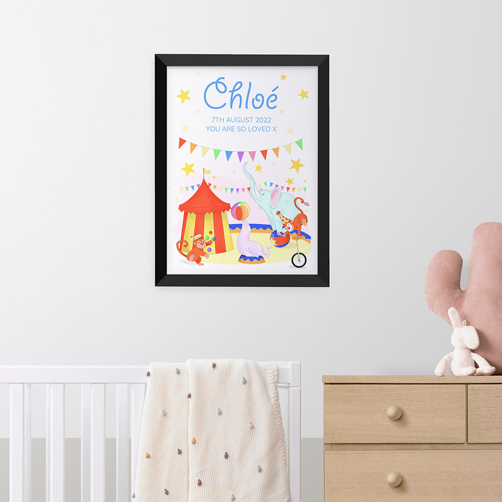 Personalised Circus Fun Framed Print