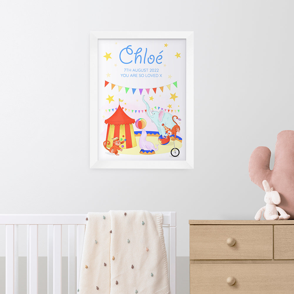 Personalised Circus Fun Framed Print