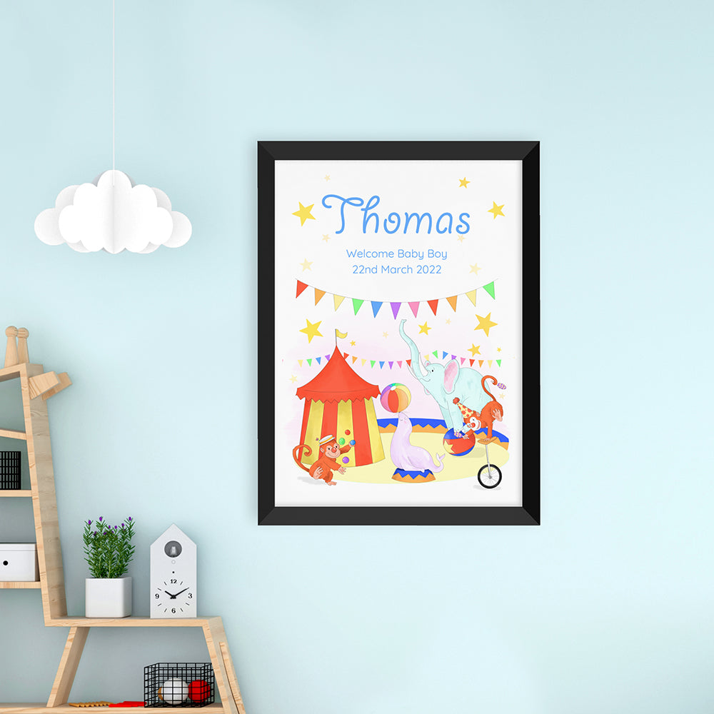 Personalised Circus Fun Framed Print