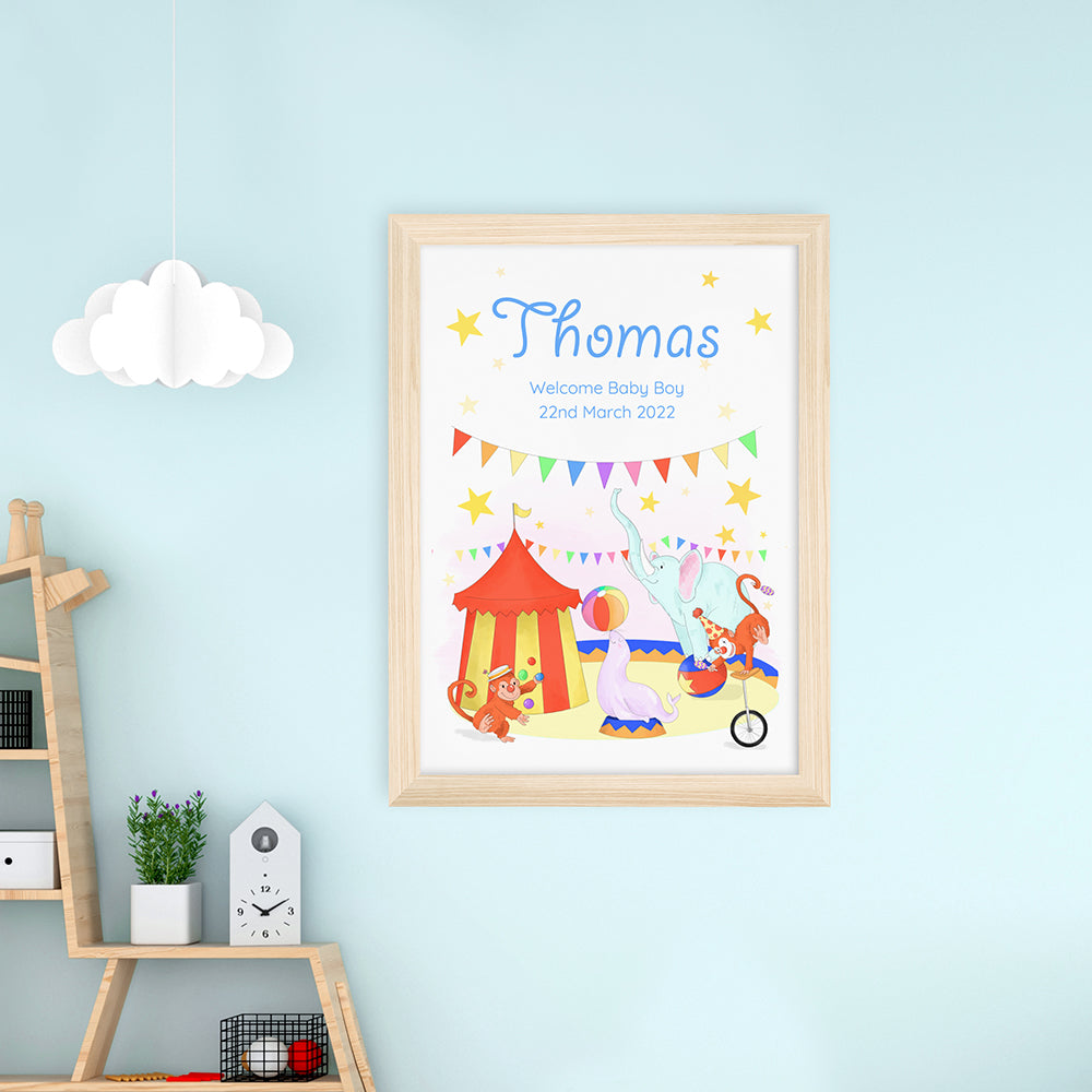 Personalised Circus Fun Framed Print