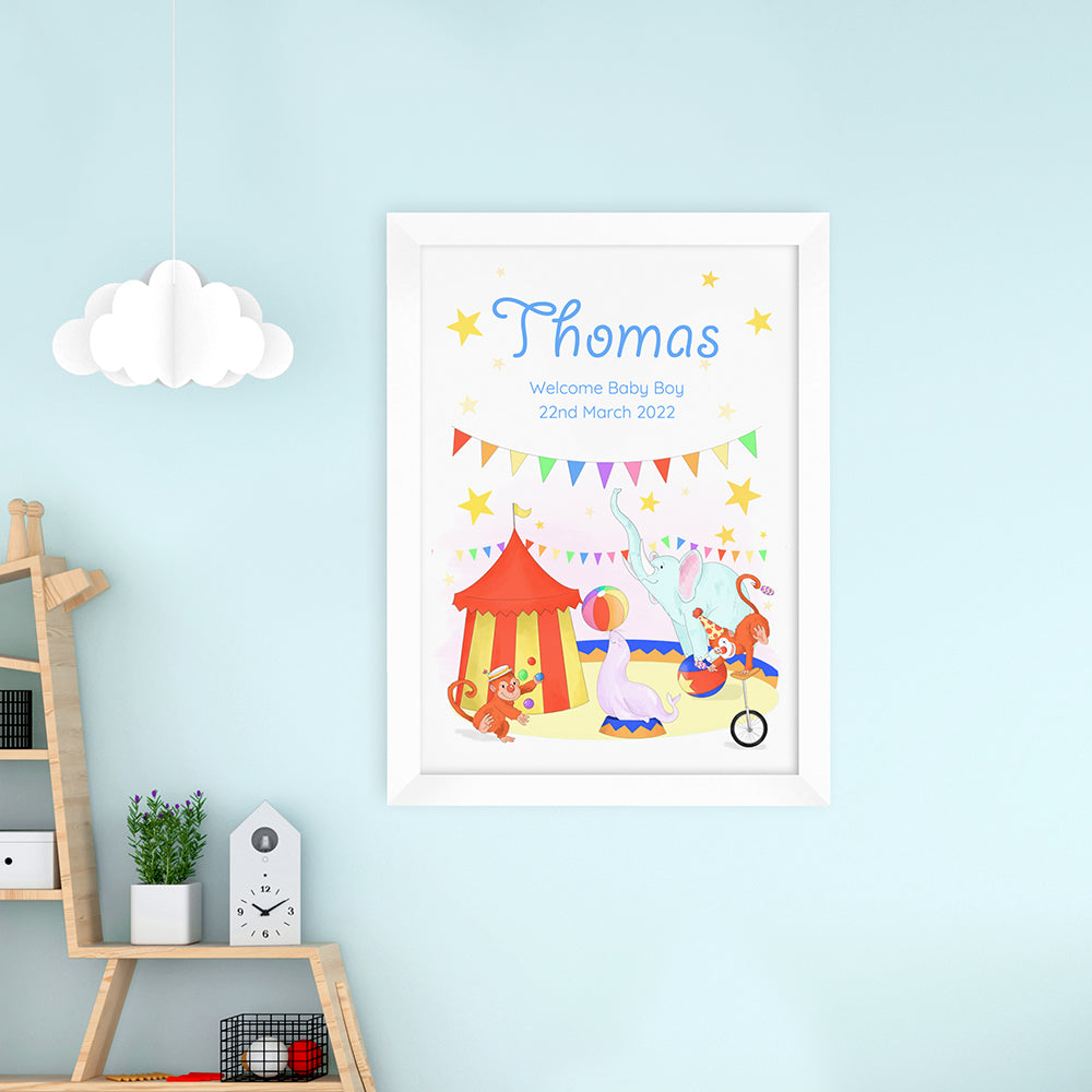 Personalised Circus Fun Framed Print