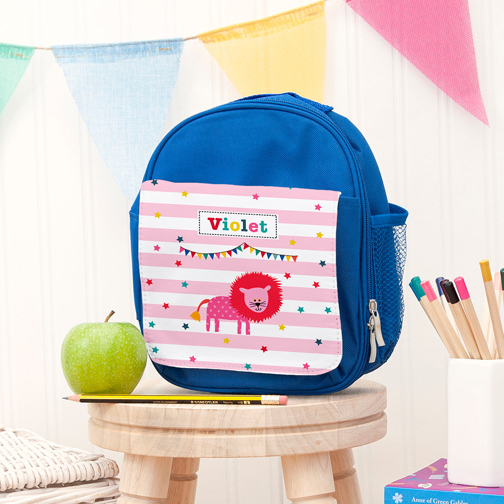 Personalised Circus Themed Blue Lunch Bag