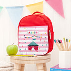 Personalised Circus Themed Red Lunch Bag