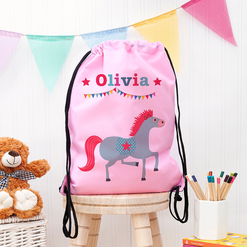 Personalised Classic Pink Circus Waterproof Swim Bag