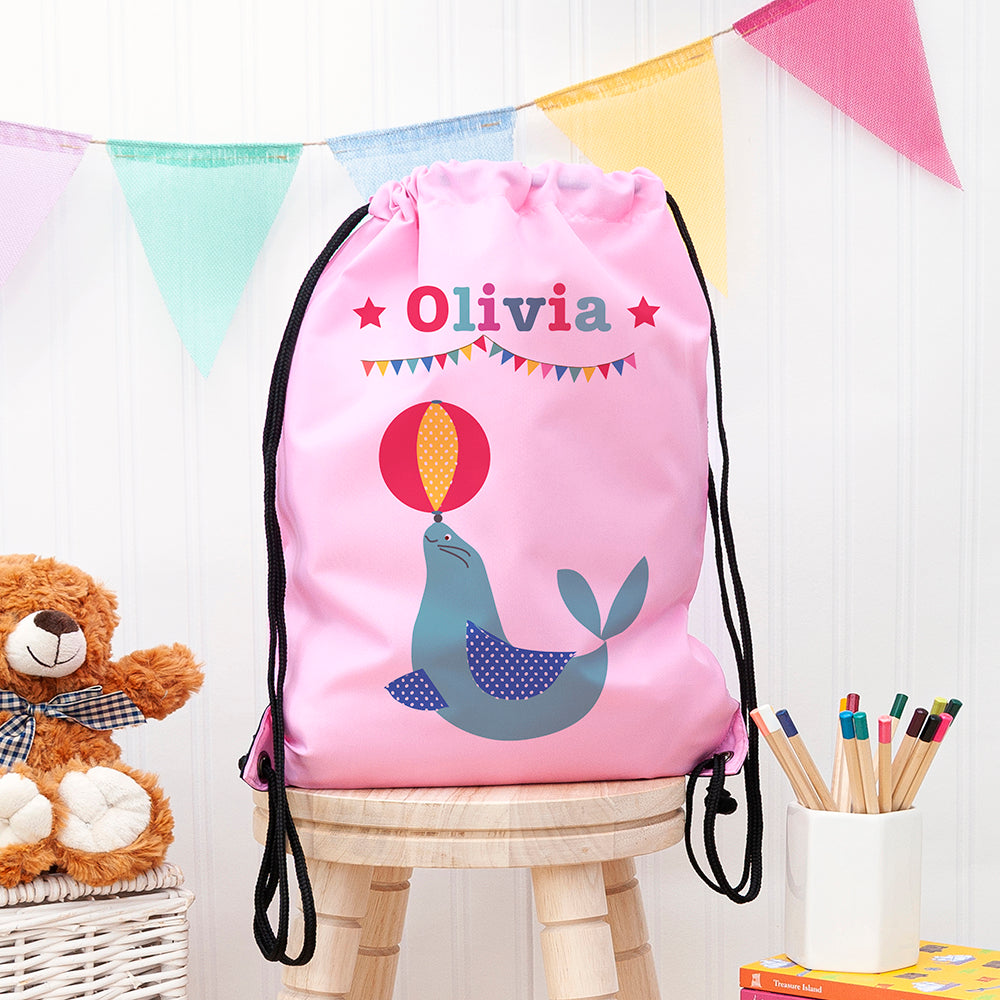 Personalised Classic Pink Circus Waterproof Swim Bag