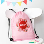 Personalised Classic Pink Flower Waterproof Swim Bag