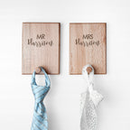 Personalised Contemporary Couples Peg Hook Set
