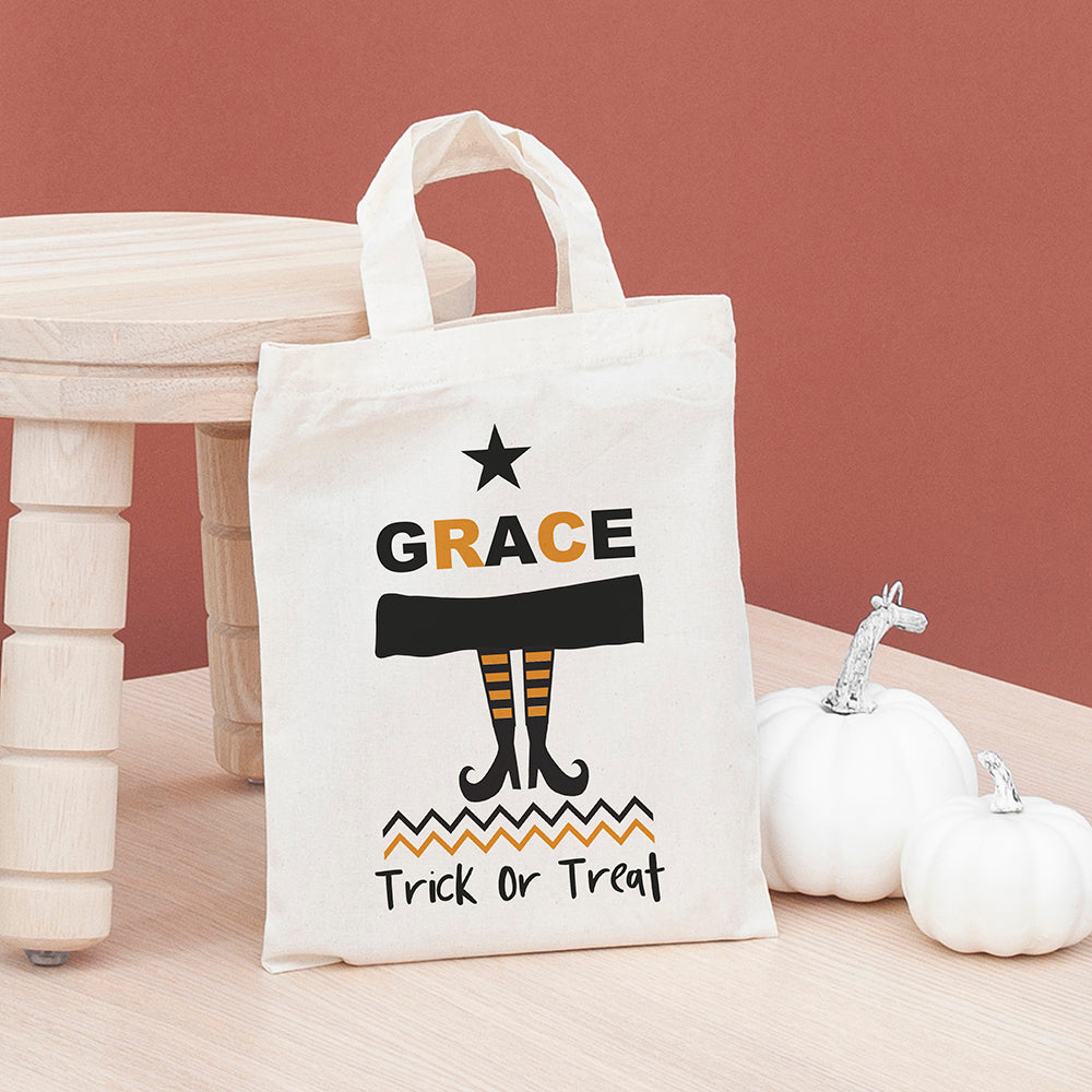 Personalised Cotton Halloween Trick or Treat Bag