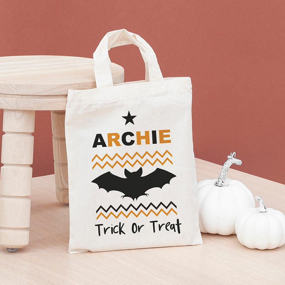 Personalised Cotton Halloween Trick or Treat Bag