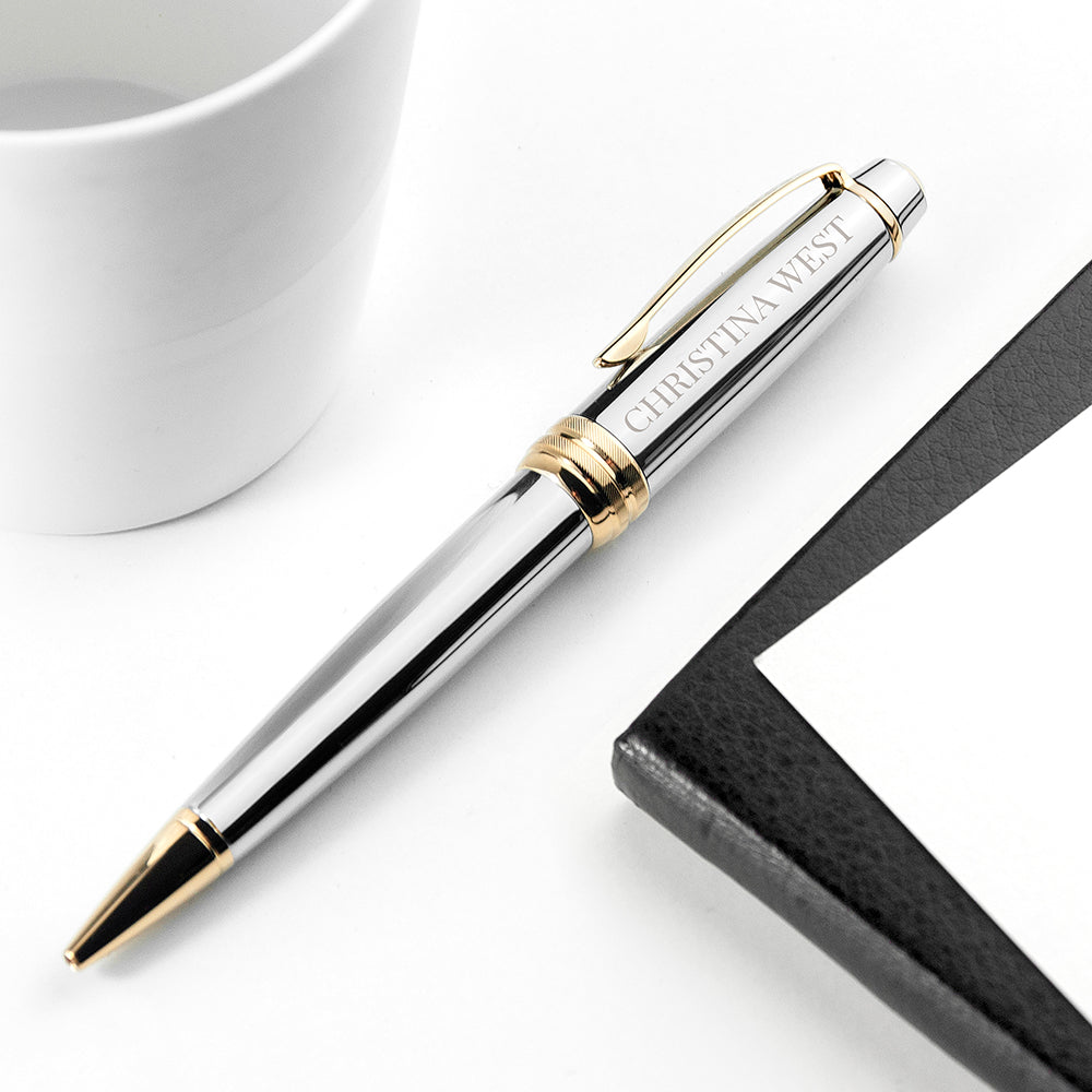 Personalised Cross Silver Gold Medallist Pen