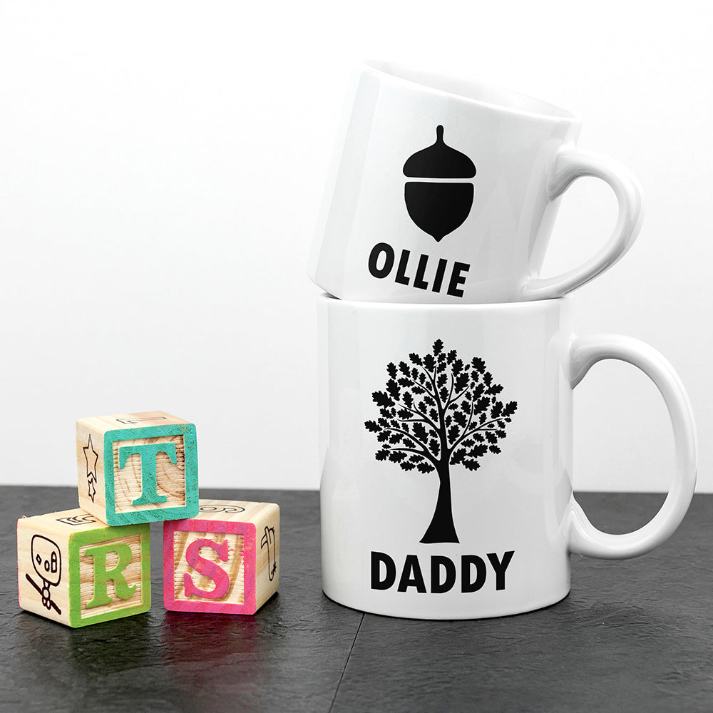 Personalised Daddy & Me Acorn Mugs