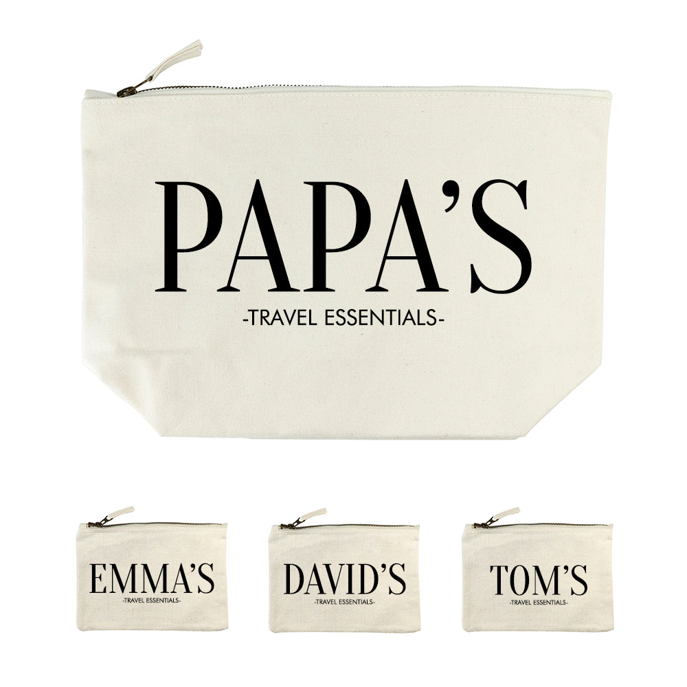 Personalised Daddy & Me Cream Wash Bags