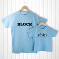 Personalised Daddy and Me Chip off the Old Block Blue T-Shirts