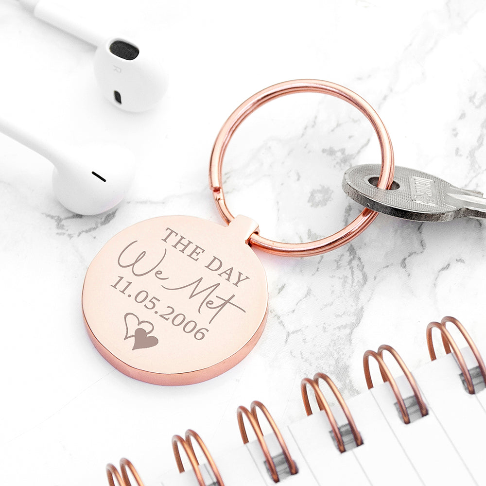 Personalised Day We Met Keyring