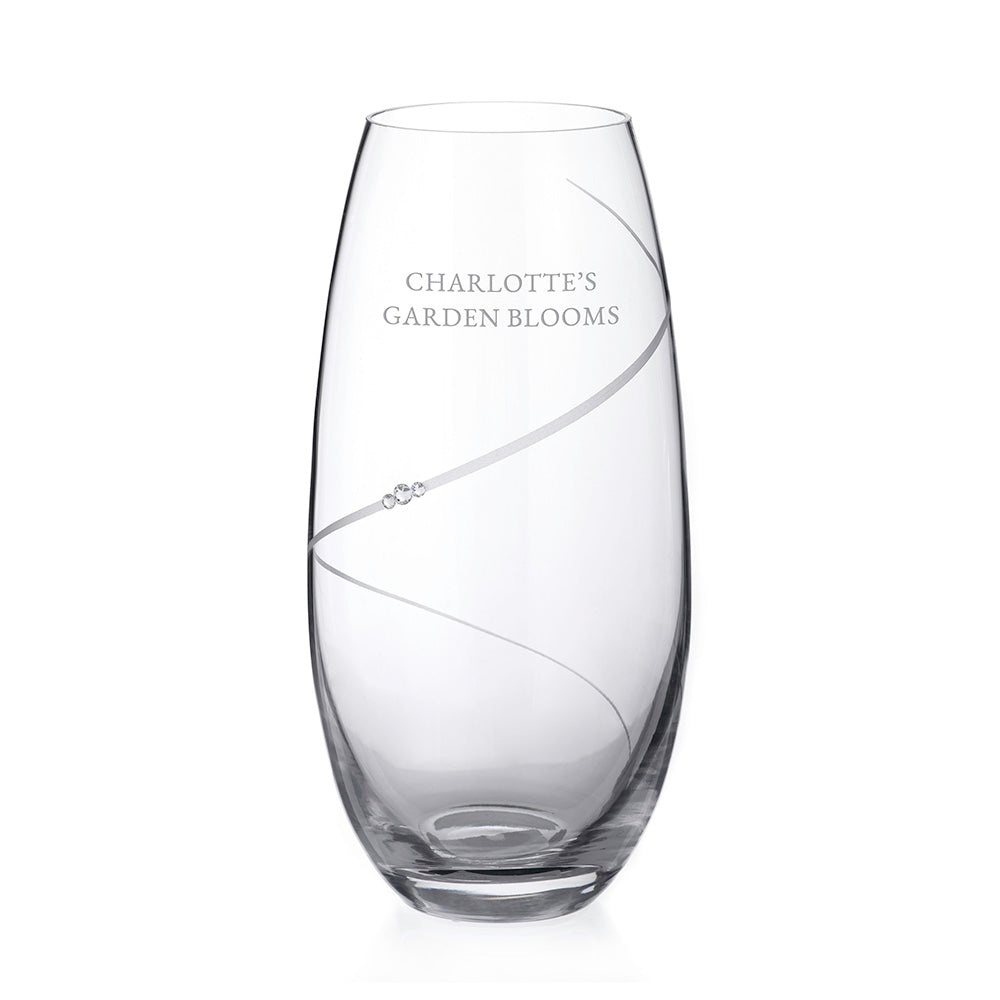 Personalised Spiral Barrel Vase with Swarovski Crystals