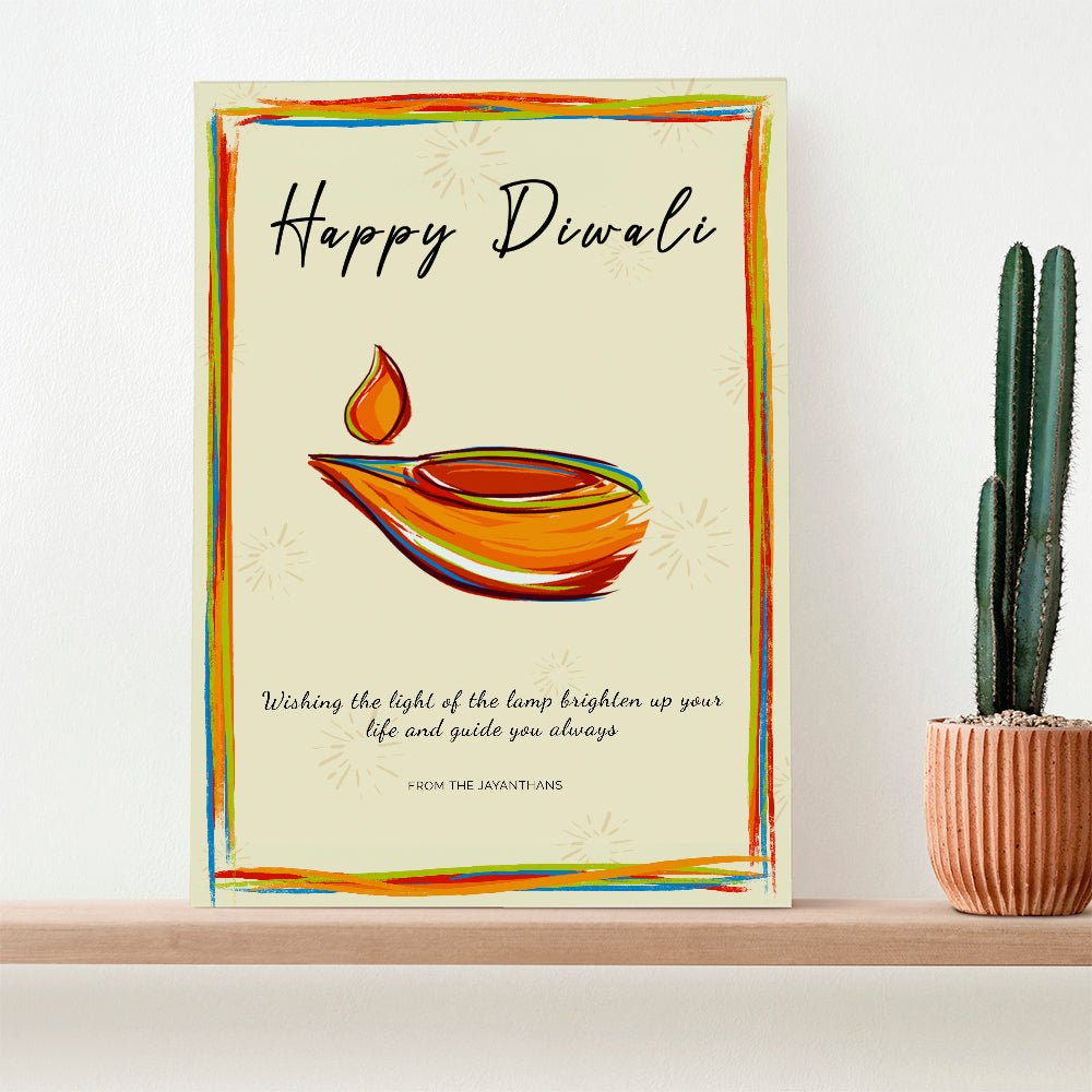Personalised Diwali Colourful Light Framed Print