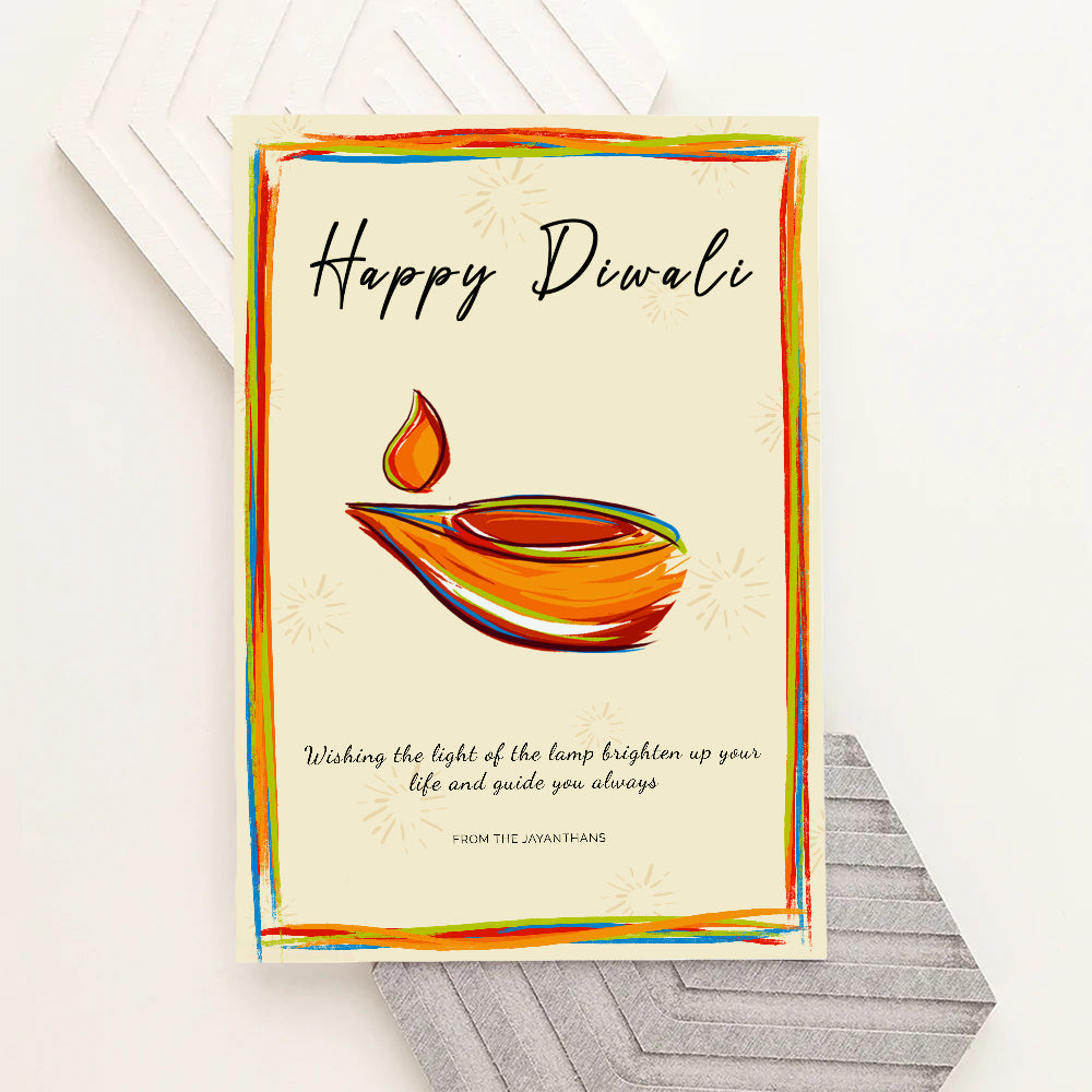 Personalised Diwali Colourful Light Framed Print