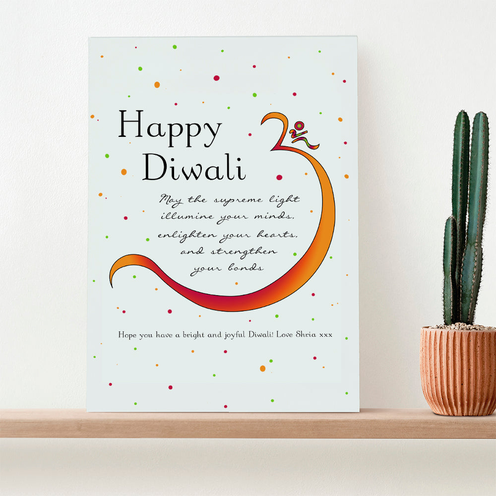 Personalised Diwali Colourful Om Symbol Framed Print