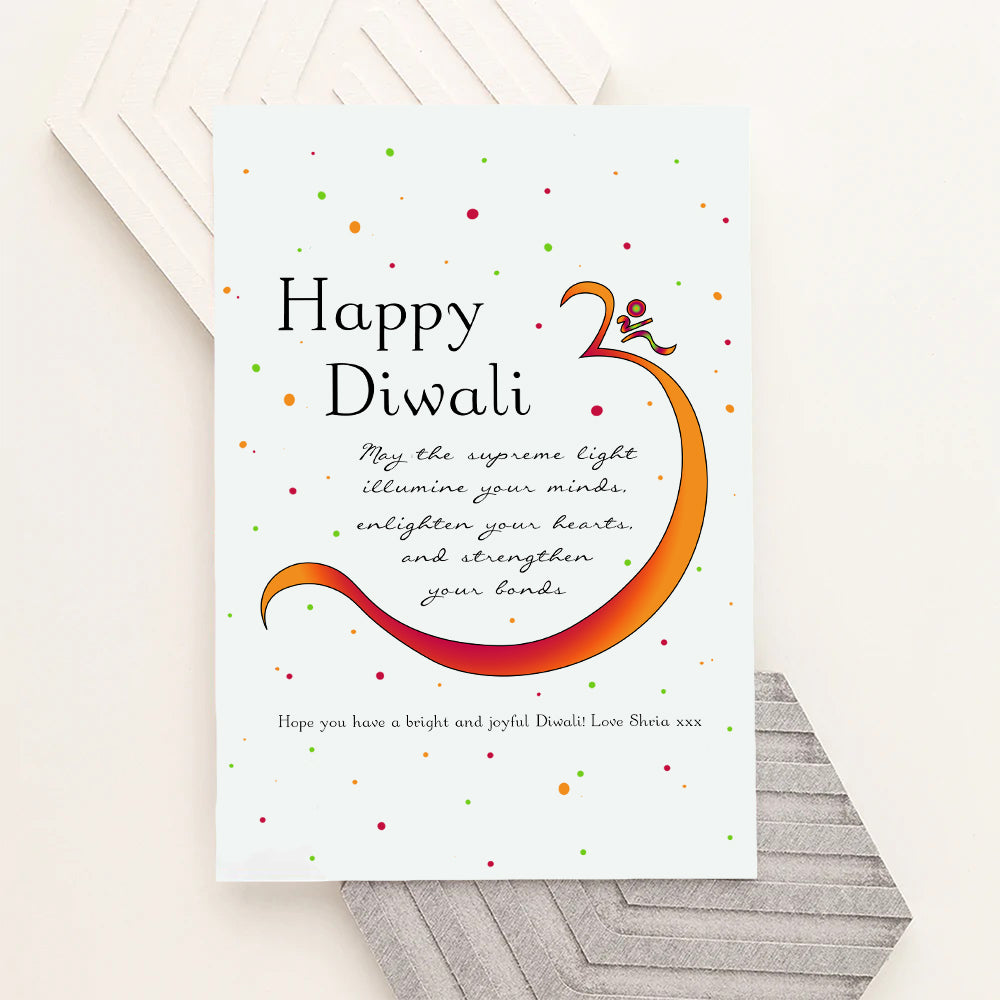 Personalised Diwali Colourful Om Symbol Framed Print
