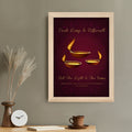 Personalised Diwali Lamp Framed Print