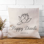 Personalised Diwali Lotus Cushion Cover