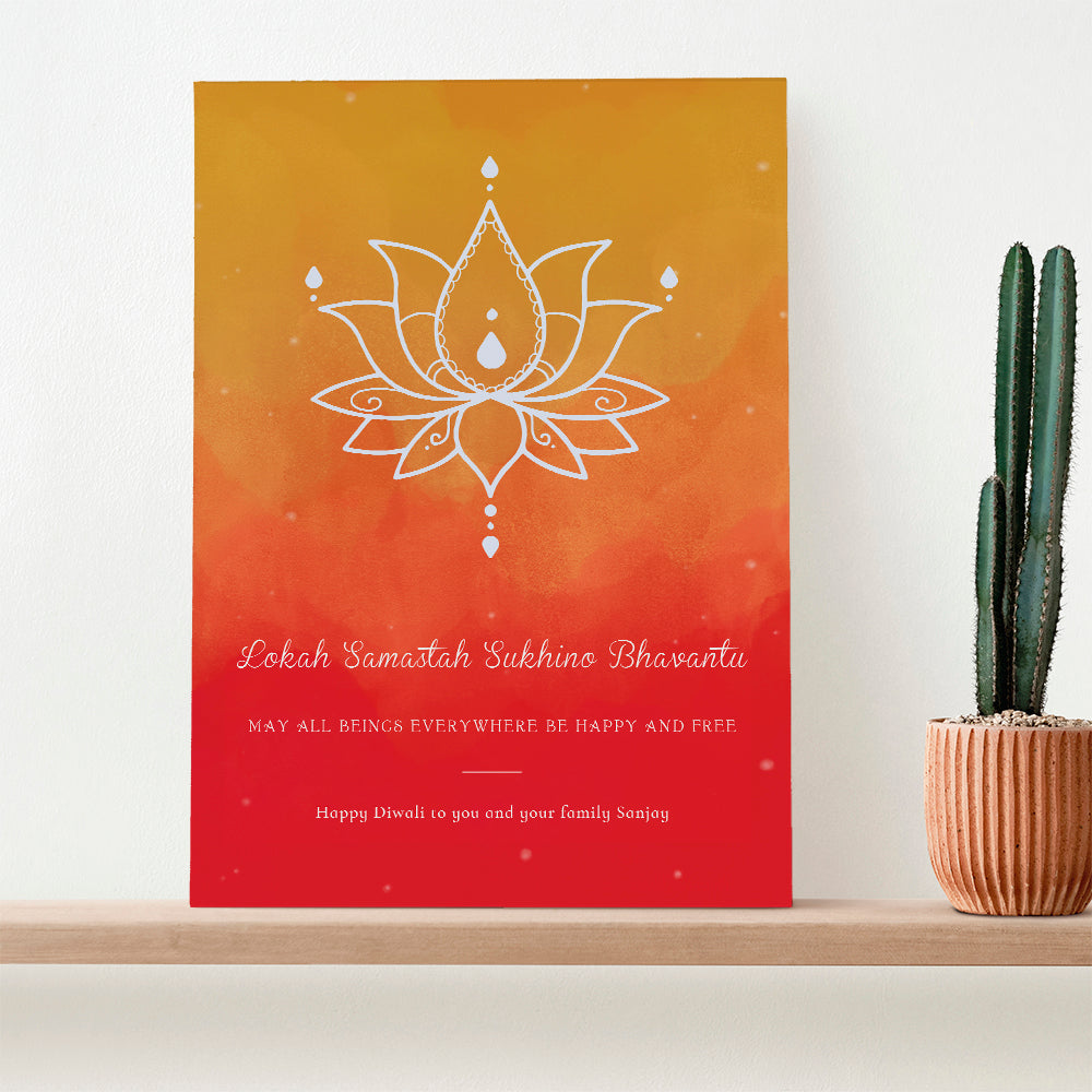 Personalised Diwali Lotus Framed Print