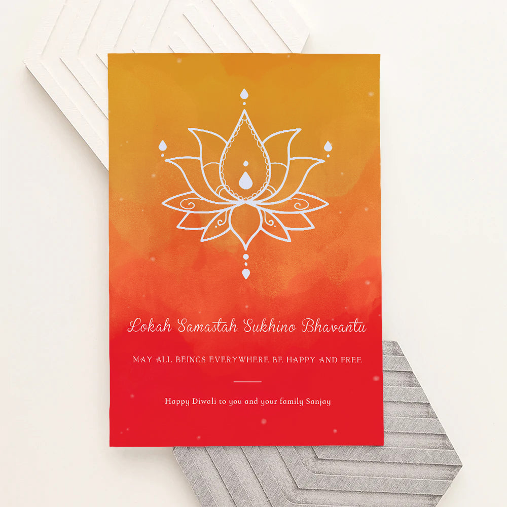 Personalised Diwali Lotus Framed Print