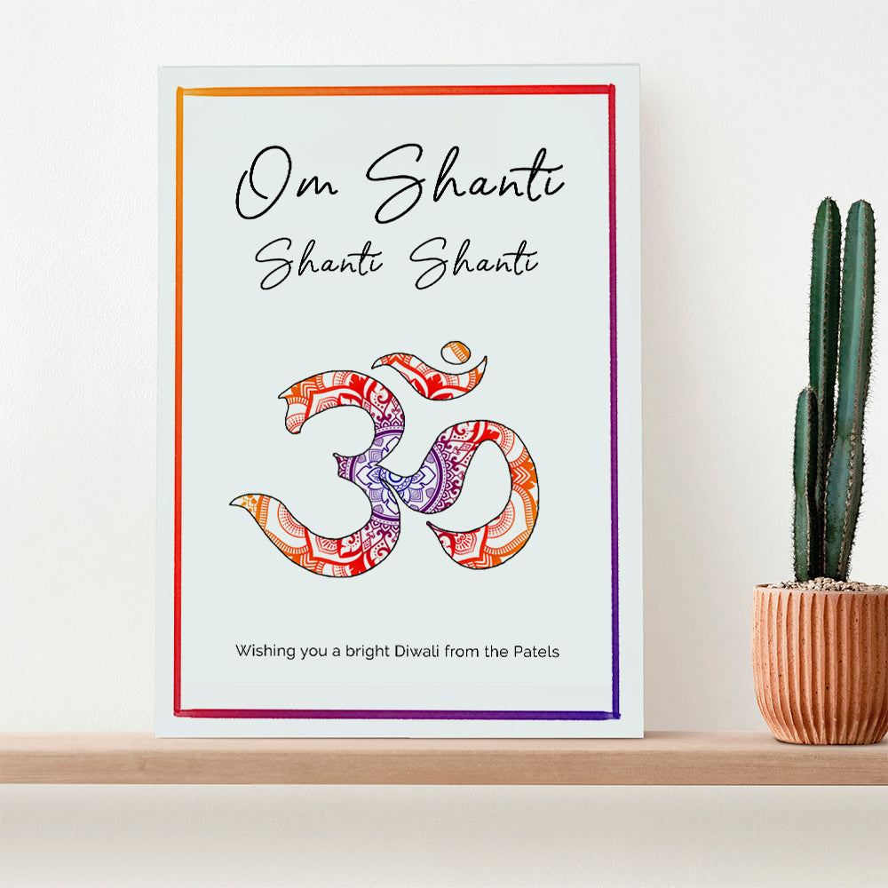 Personalised Diwali Om Mantra Framed Print