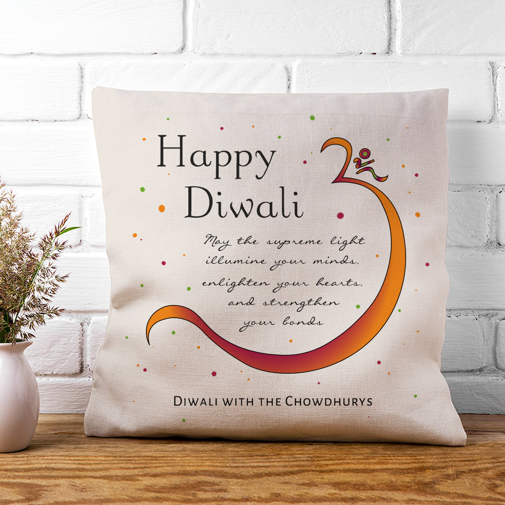 Personalised Diwali Om Symbol Cushion Cover