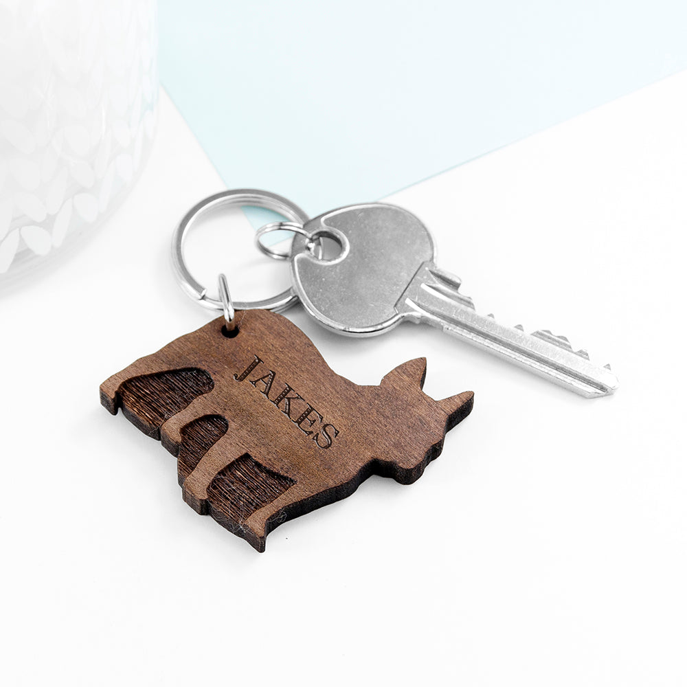 Personalised Dog Breed Wooden Keyring