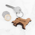 Personalised Dog Breed Wooden Keyring