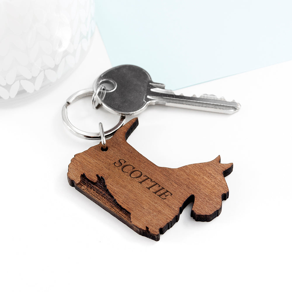 Personalised Dog Breed Wooden Keyring