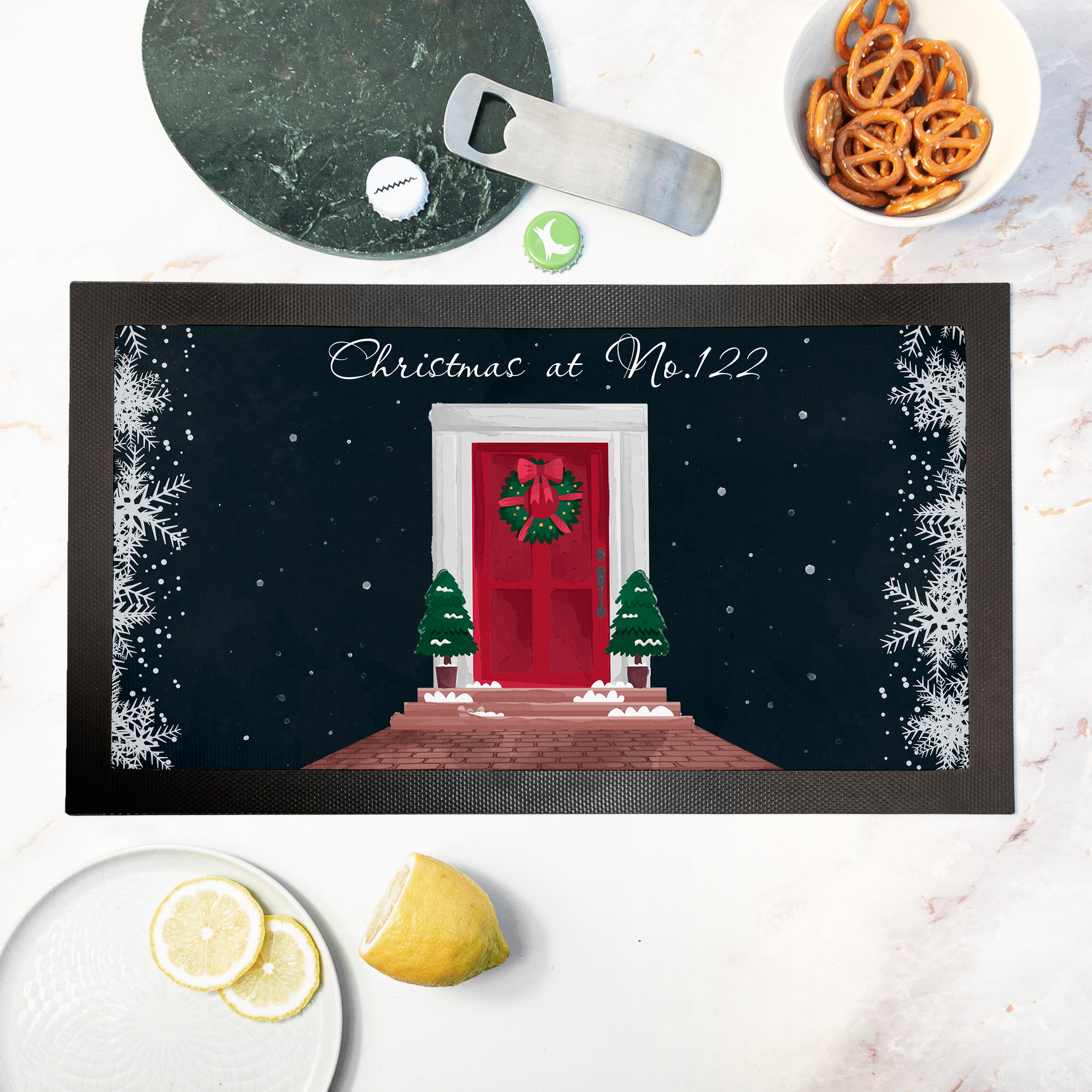 Personalised Festive Door Bar Mat