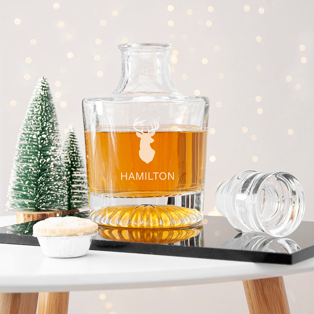 Personalised Elegance Stag Round Decanter