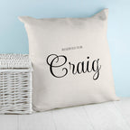Personalised Elegant Script Cushion Cover