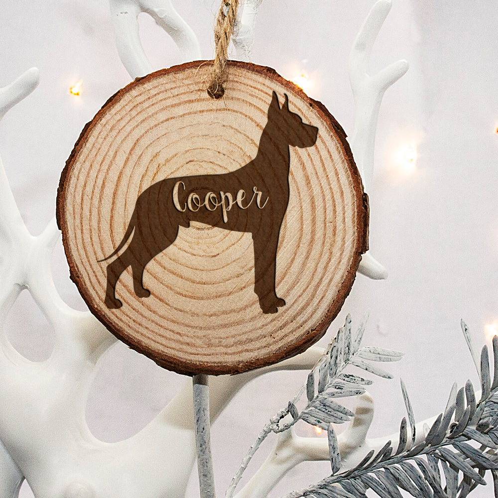 Personalised Engraved Dog Silhouette Christmas Tree Decoration