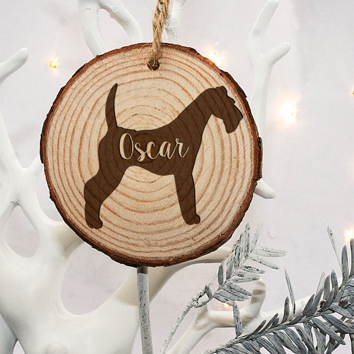 Personalised Engraved Dog Silhouette Christmas Tree Decoration