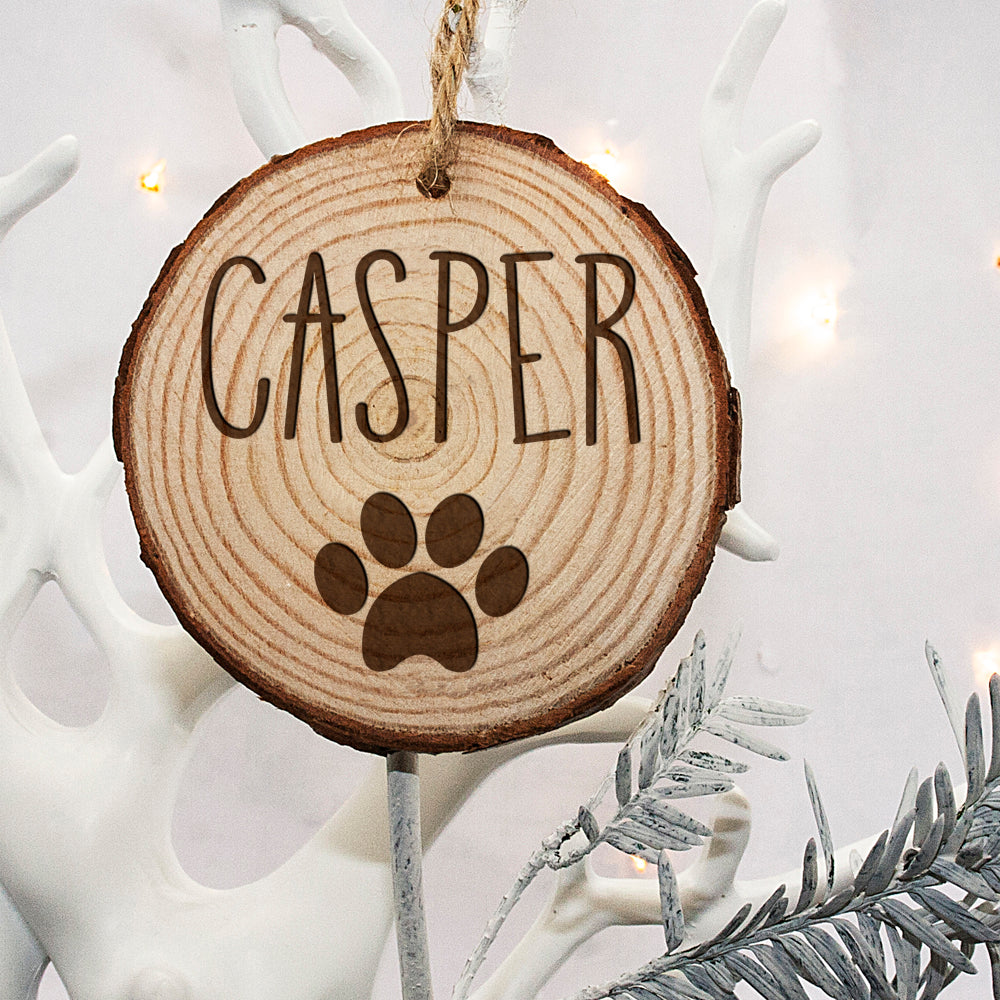 Personalised Engraved Family Dog Christmas Tree Decoration