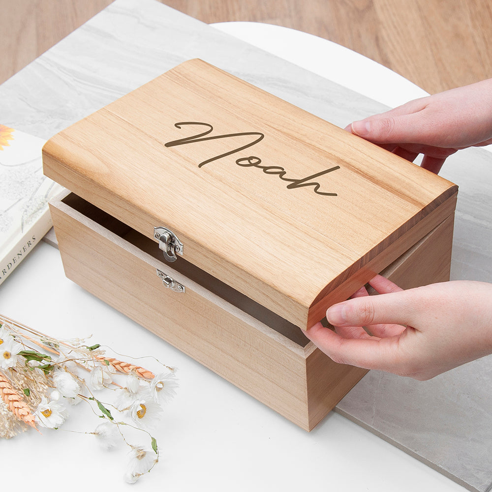Personalised Engraved Name Keepsake Chest