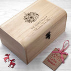 Personalised Family Christmas Eve Chest With Decorative Bauble Design