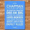 Personalised Family Rules Glass Chopping Board