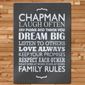 Personalised Family Rules Glass Chopping Board