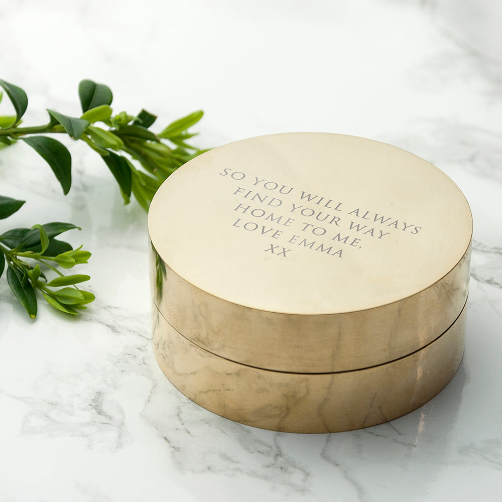 Personalised Father's Day Adventurer's Brass Sundial Compass
