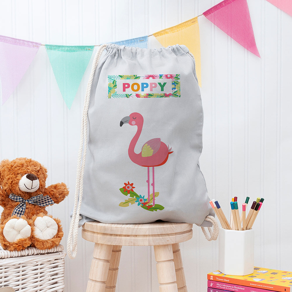Personalised Flamingo Nursery Bag