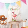 Personalised Flamingo Nursery Bag
